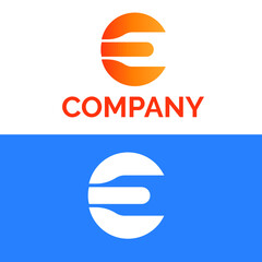 abstract and modern e logo design Premium Vector.