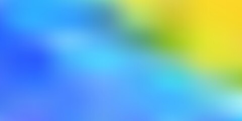 Light blue, yellow vector blurred background.