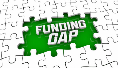 Funding Gap Money Budget Shortfall Not Enough Capital Needed 3d Illustration