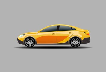 Car vector on background. Business sedan isolated. Vehicle mockup