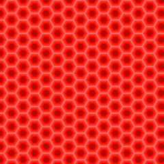 Hexagon close up of a red background 