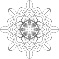 Easy Mandala coloring book simple and basic for beginners, seniors and children. Set of Mehndi flower pattern for Henna drawing and tattoo. Decoration in ethnic oriental, Indian style.