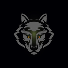 Wolf face logo vector