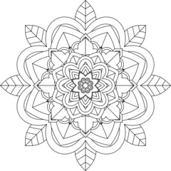 Easy Mandala coloring book simple and basic for beginners, seniors and children. Set of Mehndi flower pattern for Henna drawing and tattoo. Decoration in ethnic oriental, Indian style.