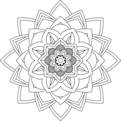 Easy Mandala coloring book simple and basic for beginners, seniors and children. Set of Mehndi flower pattern for Henna drawing and tattoo. Decoration in ethnic oriental, Indian style.