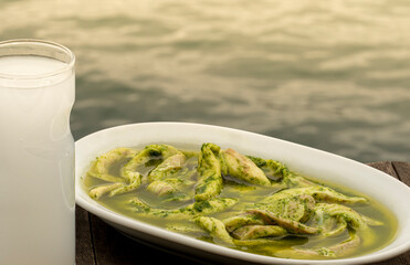 Turkish food appetizerson on white table.