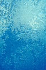 ice icy frost froen pattern in blue color like winter background 