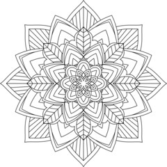 Easy Mandala coloring book simple and basic for beginners, seniors and children. Set of Mehndi flower pattern for Henna drawing and tattoo. Decoration in ethnic oriental, Indian style.