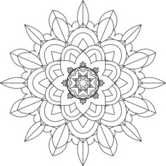 Easy Mandala coloring book simple and basic for beginners, seniors and children. Set of Mehndi flower pattern for Henna drawing and tattoo. Decoration in ethnic oriental, Indian style.