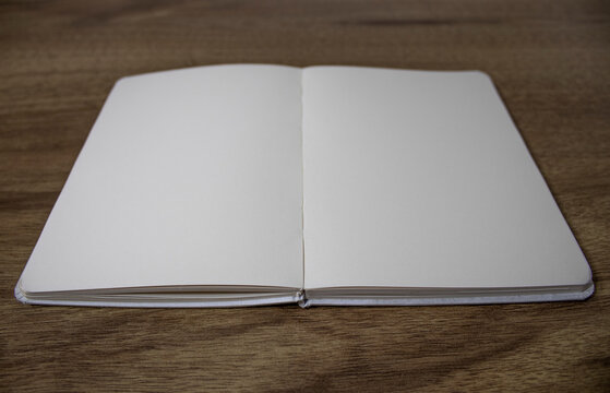 Blank leaf notebook pages of diary.