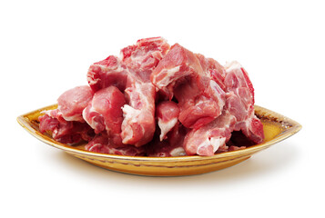 Raw Pork vertebra Isolated On White Background