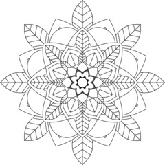Easy Mandala coloring book simple and basic for beginners, seniors and children. Set of Mehndi flower pattern for Henna drawing and tattoo. Decoration in ethnic oriental, Indian style.
