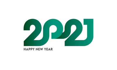 Stylish Green 2021 Number On White Background For Happy New Year Celebration.