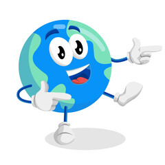 Earth Logo Mascot Hi pose