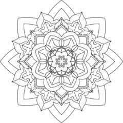 Easy Mandala coloring book simple and basic for beginners, seniors and children. Set of Mehndi flower pattern for Henna drawing and tattoo. Decoration in ethnic oriental, Indian style.