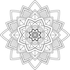 Easy Mandala coloring book simple and basic for beginners, seniors and children. Set of Mehndi flower pattern for Henna drawing and tattoo. Decoration in ethnic oriental, Indian style.