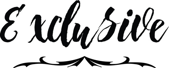 Exclusive Bold Calligraphy Black Color Text On White Background