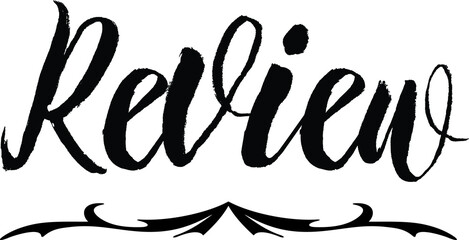 Review Bold Calligraphy Black Color Text On White Background