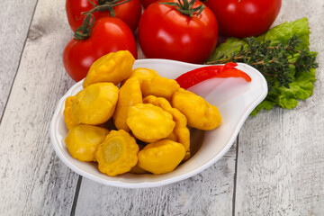 Tasty marinated patisson