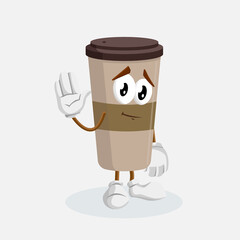 Espresso Logo mascot goodbye pose