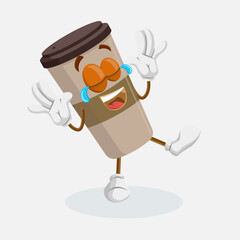 Espresso Logo mascot happy pose