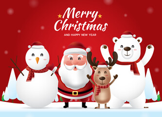 Merry Christmas and Happy New Year with Santa gang