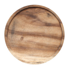 empty wooden tray isolated on white background