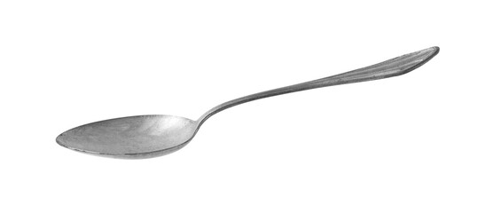 vintage metal spoon on white background