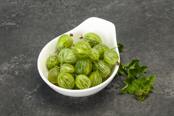 Fresh ripe green sweet gooseberry