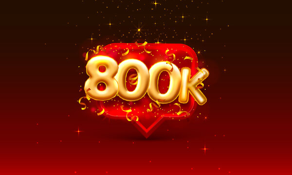 Thank you followers peoples, 800k online social group, happy banner celebrate, Vector