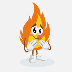 Fire Logo mascot ashamed pose
