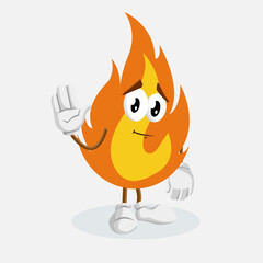 Fire Logo mascot goodbye pose