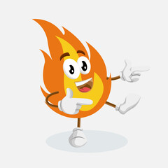 Fire Logo Mascot Hi pose