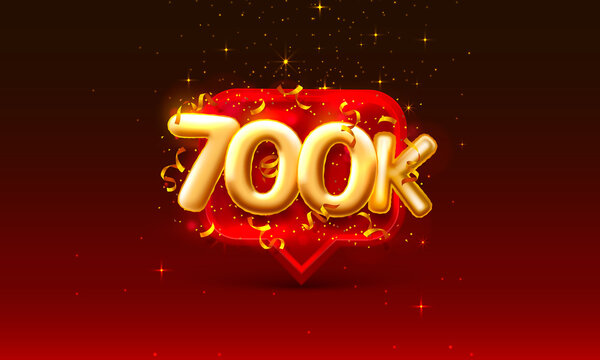 Thank you followers peoples, 700k online social group, happy banner celebrate, Vector