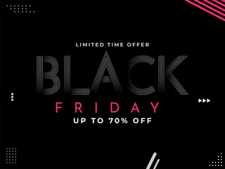 UP TO 70% Off for Black Friday Sale Poster Design.