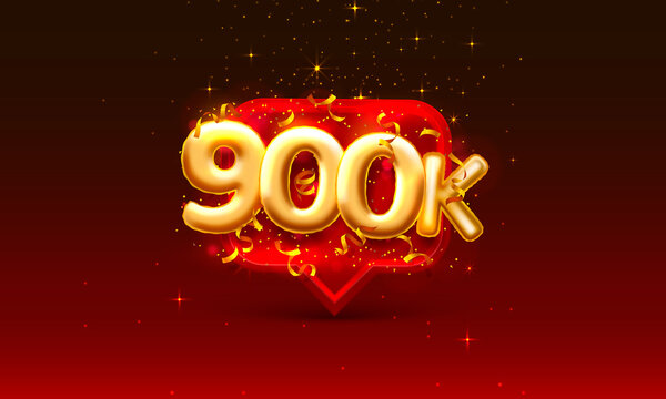 Thank you followers peoples, 900k online social group, happy banner celebrate, Vector