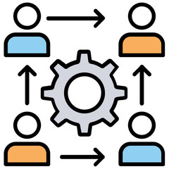 
Group of people linked representing association

