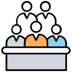 
Group of people linked representing association
