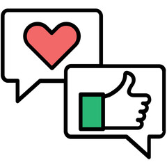 
Feedback, thumbs up inside speech bubble with heart symbol, the universal sign language of appreciation
