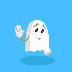 Ghost Logo mascot goodbye pose