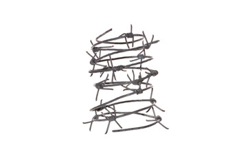barbed wire isolated on white background