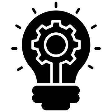 Concept Of Creative Business Idea Generation Flat Icon 
