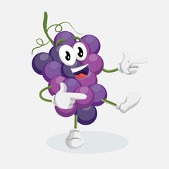 Grape Logo Mascot Hi pose