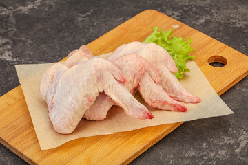 Raw chicken wings for cooking