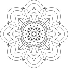 Easy Mandala coloring book simple and basic for beginners, seniors and children. Set of Mehndi flower pattern for Henna drawing and tattoo. Decoration in ethnic oriental, Indian style.