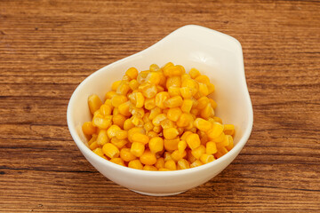 Sweet corn seeds in the bowl