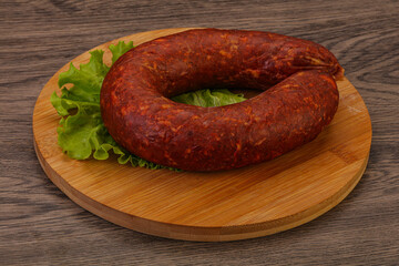 Krakowska sausage over the board