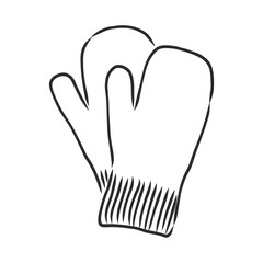 Baby mittens vector sketch icon isolated on background. Hand drawn Baby mittens icon. the mittens, vector sketch illustration