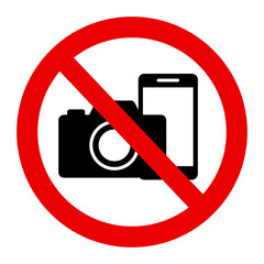 zakaz fotografowania i używania telefonu - obrazy, fototapety, plakaty