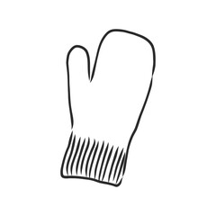 Baby mittens vector sketch icon isolated on background. Hand drawn Baby mittens icon. the mittens, vector sketch illustration